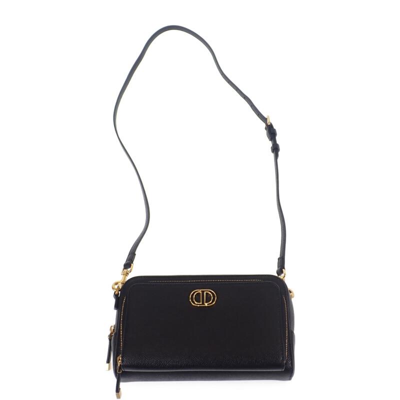 Dior S7431UBAE Shoulder Bag Black Leather Women