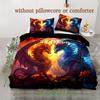 2/3D Dream Catcher Double Dragon Duvet Cover Set (1 Duvet Cover + 1/2 Pillowcase Coreless) - Soft Comfortable
