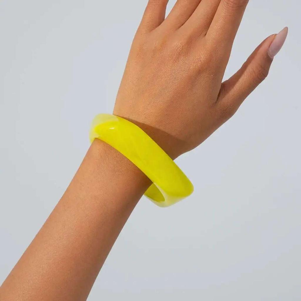 Salircon Modisch Bunt Acrylharz Dicke Armreifen Armband für Damen Übertriebenes Sommer Charm-Armband Hand Schmuck Geschenk