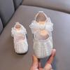 Nuove scarpe in pelle per bambine stile principessa coreana per primavera/autunno, piccole/medie/grandi, scarpe singole, scarpe da ballo, scarpe da spettacolo, tulle