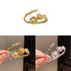 Vintage Flower Zircon Pearl Crossover Bangle With Elegant Design For Women