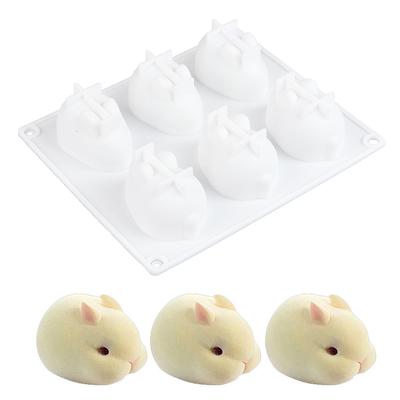 6 Formas Molde de Silicona 3D Conejo para Decoración de Pasteles