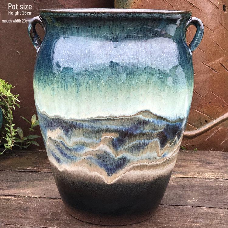 Coarse Ceramic Succulent Pot with Orchid Design – Old Tree Jade Pendant Style