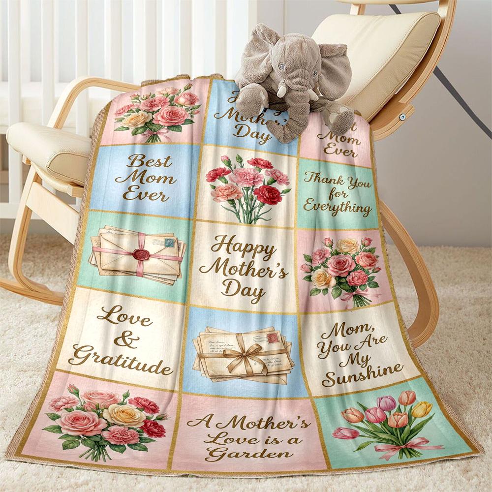Mom's Heart And Love Blanket Suitable for Sofas,travel, Living Rooms Also a Good Gift for Friends and Family Suitable for All Seasons.