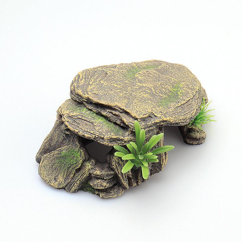 Aquarium Hiding Cave Reptile Climbing Rock Terrarium Stone Fish Tank Decor