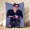 White Hockey Mask Print Theme Printed Blanket Thick Warm Fleece Blanket For Living Room Bedroom Recliner Home Party Decor Christmas Gift