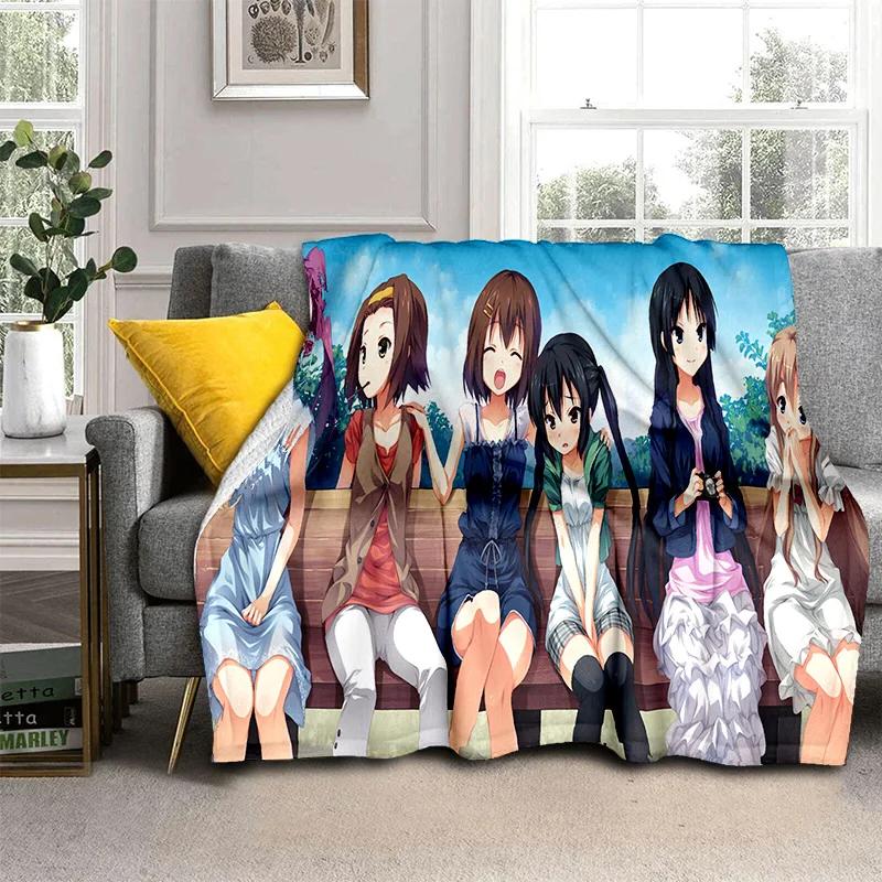 3D Kawaii Girls K-ON Cartoon Cute Lolita Blanket,Soft Throw Blanket for Home Bedroom Bed Sofa Picnic Travel Cover Blanket Kids