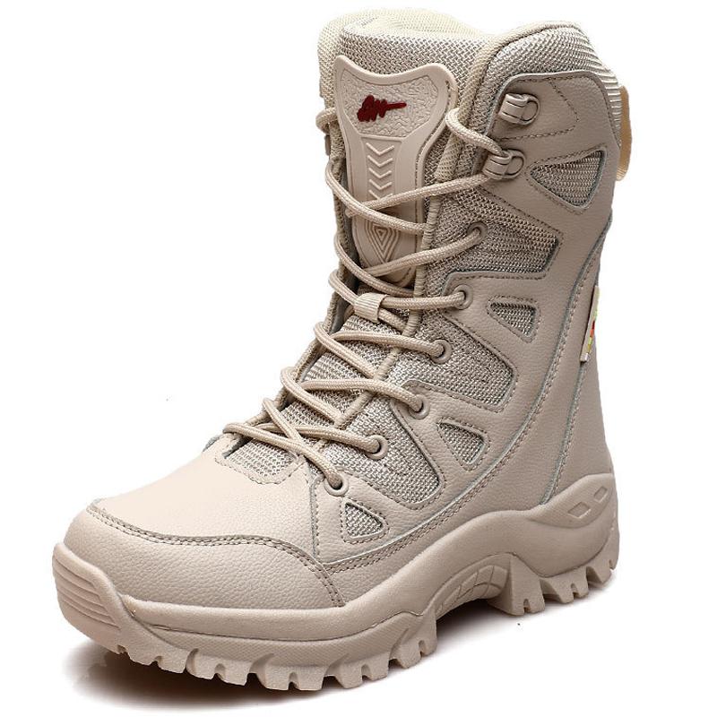 Waterproof Men'S Winter Boots Plush Warm Snow Boots Outdoors Desert Combat Boots Wear Resistant Hiking Shoes Male Boots
