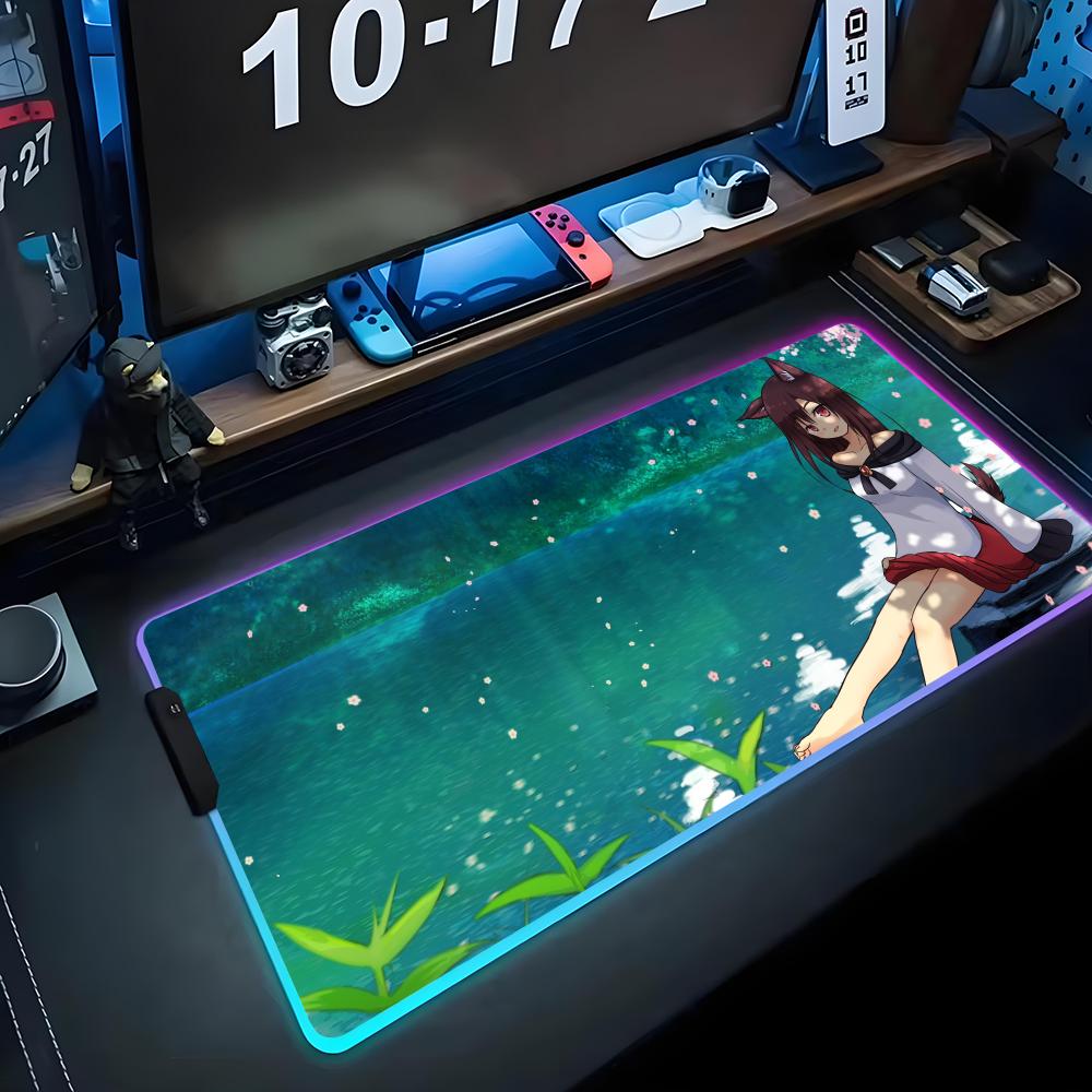 imaizumi kagerou Mouse Pad RGB Gaming Mousepad Big LED Pad PC Desk Mat Luminous Mouse Pad Large Keyboard Mats Table Rug With