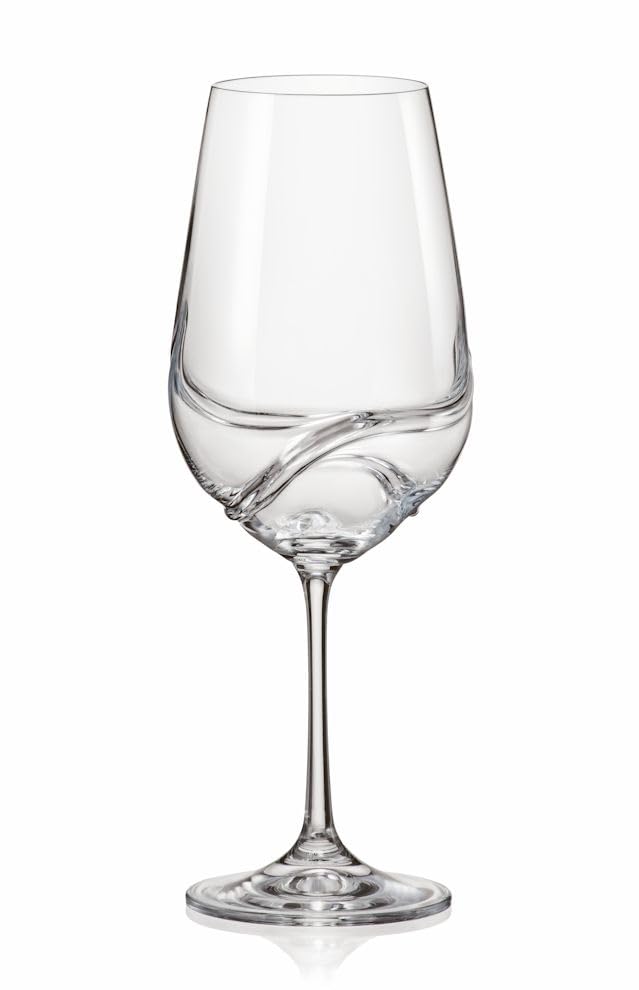 Bohemian Glass TURBULENCE Wine Glasses, Set of 2, 350ml, 40774-350-2