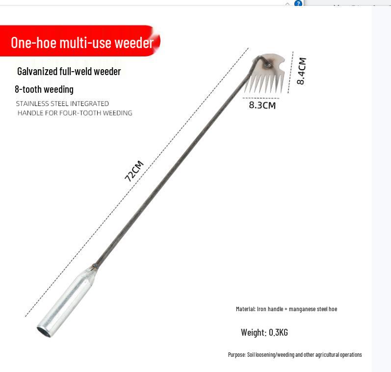 Manganese Steel Weeding Tool: Root Removal, Soil Loosening, Multifunctional Shovel for Gardening and Planting.