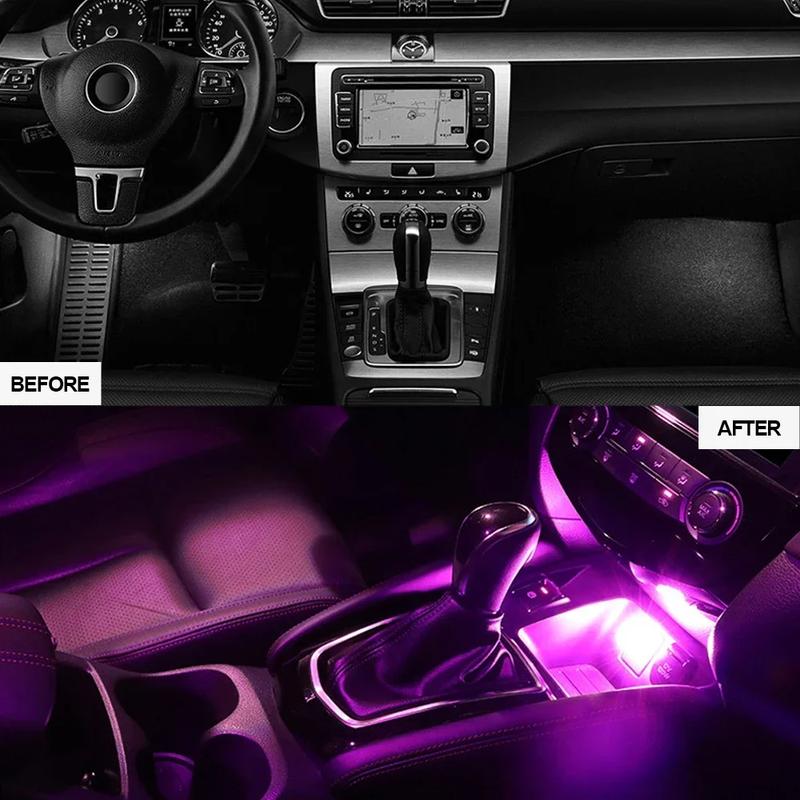 Car Cigarette Lighter USB Atmosphere Light LED Mini Colorful Night Light Wiring-Free Car Interior Lighting Accessories Supplies