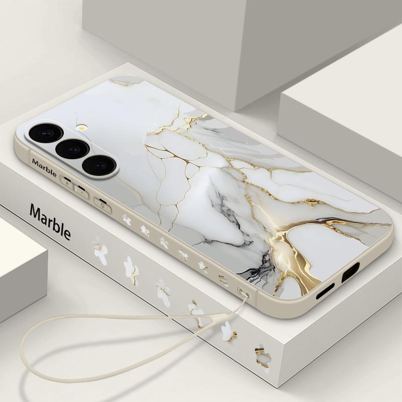 

Для Samsung Galaxy S25 Ultra S24 S22 Plus S23 S21 A56 A36 A16 A55 Мраморный узор ударопрочный TPU мягкий для Magsafe магнитный с ремешком тонкий чехол крышка Samsung S25 Plus слоновая кость