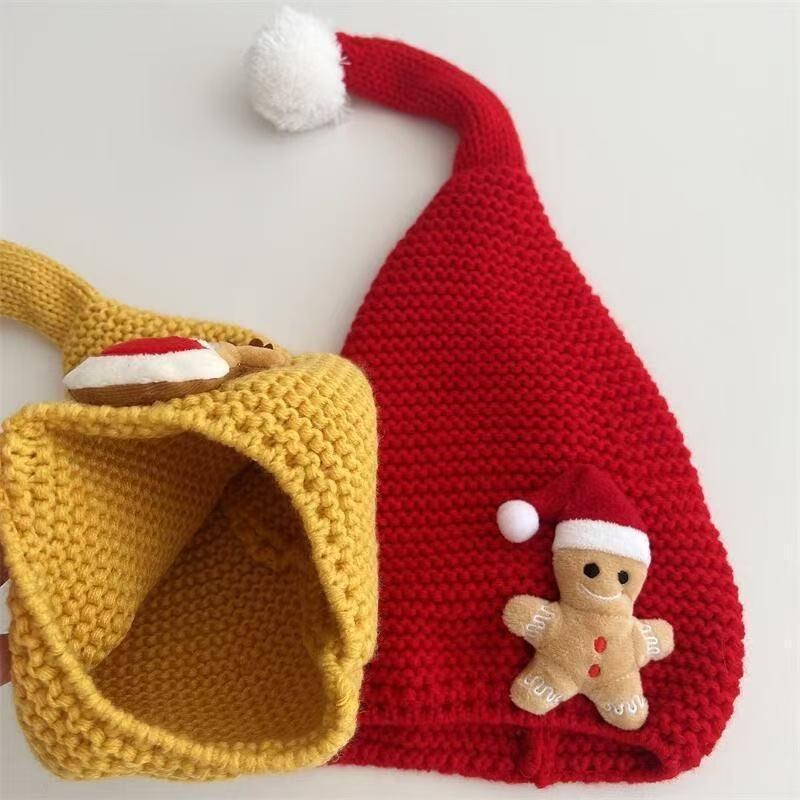 Trendy Cute Christmas Knitted Hat for Kids - Warm Woolen Beanie in Candy Colors for Autumn & Winter