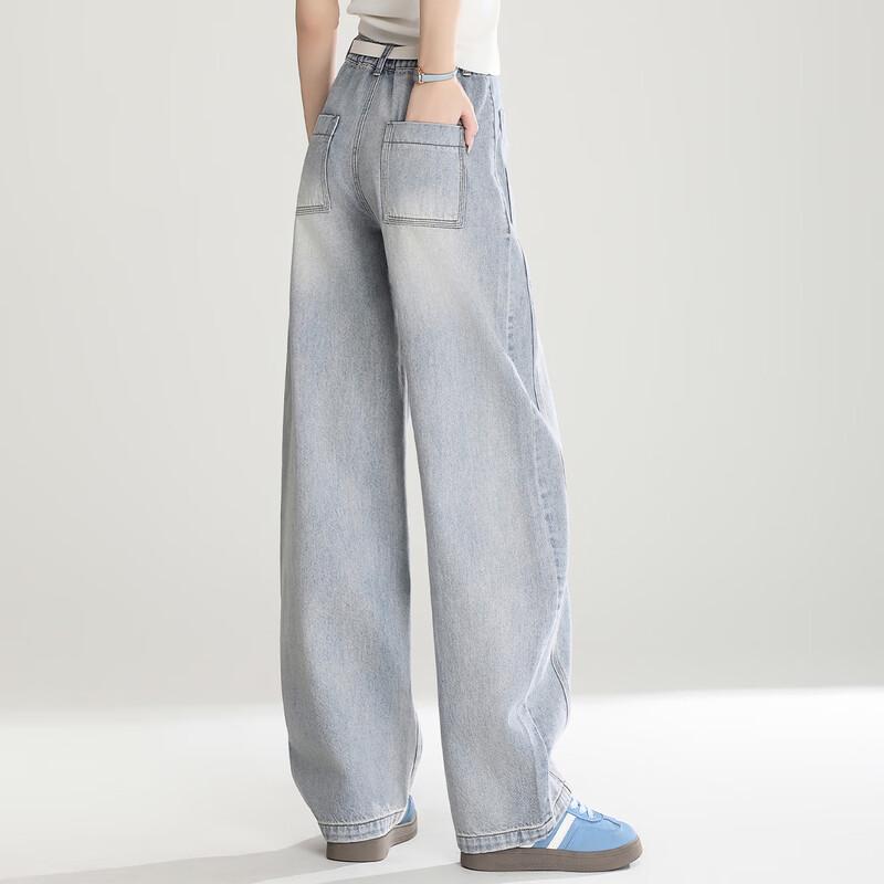 Bailuyu Women's Retro Denim Long Pants