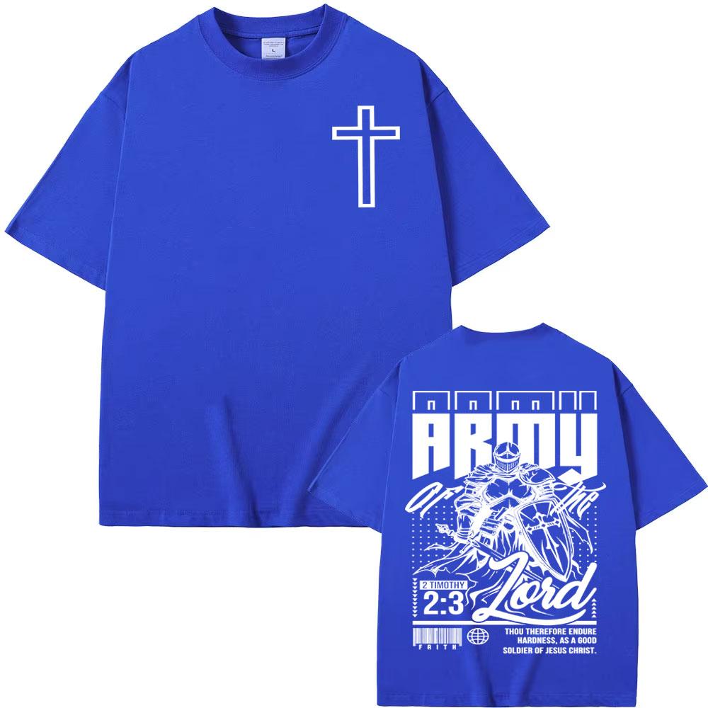 Army of The Lord Bible Verse T Shirt Armor of God Aesthetic Christian T Shirts Men Women Fashion Loose Cozy High Quality T-shirt