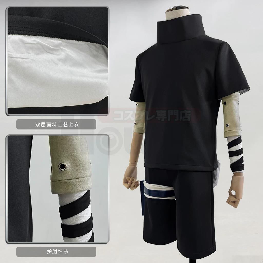 Naruto Anbu Kakashi Cosplay Full Set, Men Anbu Uniform with Konoha Shoes and Fox Mask Complete Outfit