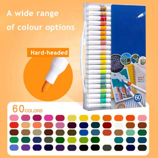 Kids Acrylic Markers Hard Tip Acrylic Paint Pens Quick Dry Ink Art Markers for Fabric Rock Painting Ceramic Glass Students Arts Crafts Supplies