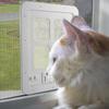Automatic Pet Dog Home Screen Door Lockable Sliding Screen Door Magnetic with Magnetic Flap Car Doors 4 Ways Lockable Pet Gate