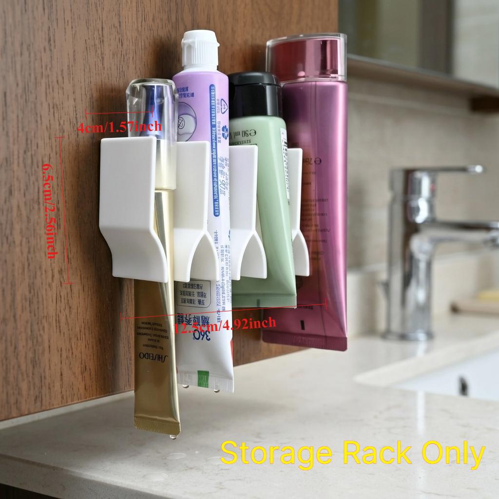 1pc 3D Printed Bathroom Toothpaste Storage Rack Face Wash Holder Wall Mounted No Drilling Required Toilet Clip Organizer