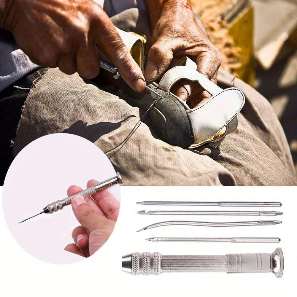 Leder-Nähahle-Set | Set aus Edelstahl-Handnähahlen für Lederhandwerk, Schuh- und Taschenreparatur, Geeignet für alle Jahreszeiten - Silbergrau