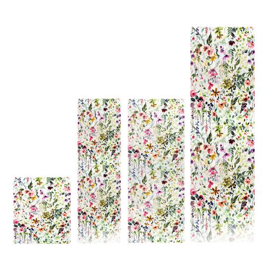 Rainbow Window Film Stain Glass Style Floral Static Clings Non-Adhesive Reusable Window Decals for Living Room Bedroom Kitchen Bathroom