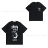 [2] American trendy brand short-sleeved t-shirt black and white collection printed short-sleeved t-shirt casual couple men and women of the same style