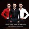 XISAA Modernes Herren Latin Dance Cha-Cha Performance-Shirt