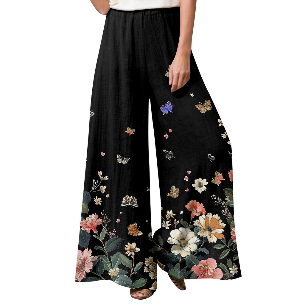 Women's Fashion Trend Printed Casual Loose Street Straight Leg Pants
