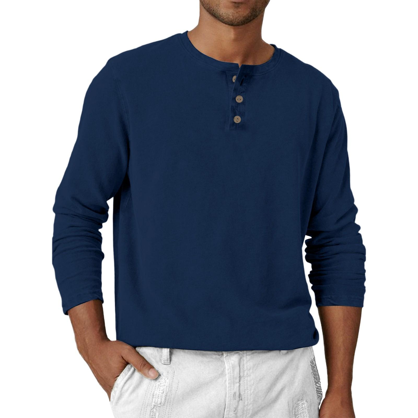 

Мужская свободная повседневная толстовка с длинными рукавами, лацканами и застежкой-молнией XXXL тёмно-синий