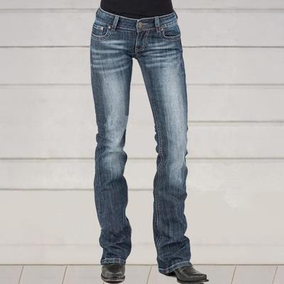 Low Waist Bell Bottom Jeans for Women Straight Leg Stretch Bootcut Jeans Boyfriend Flared Denim Pants