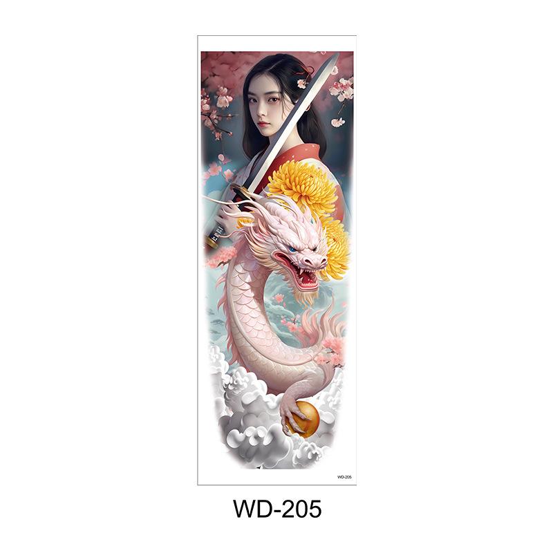 Long Flower Full Arm Waterproof Temporary Tattoo Stickers