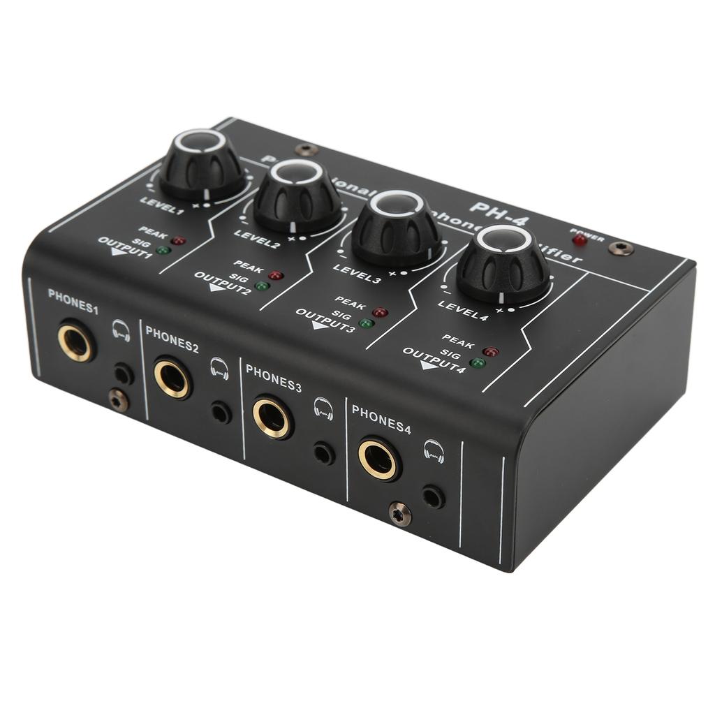 Headphone Amplifier Splitter 4 Channel Stereo Output RCA Input Mini Switcher