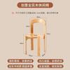 Nordic Solid Wood Dining Chair Stackable Household Seating Light Luxury Colored Restaurant Chair Compact Modern Design