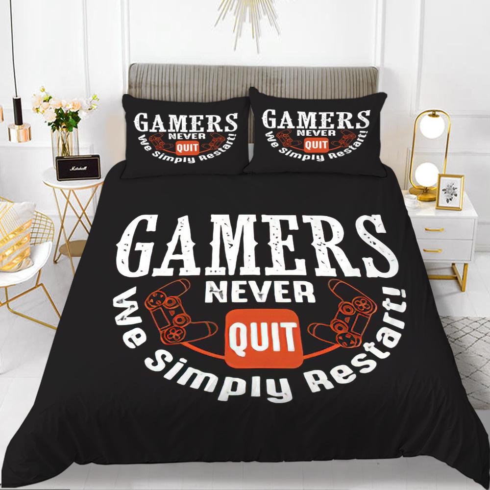 Zestaw Poszwy na Kołdrę z Guzikami Poliestrowa Poszwa na Kołdrę z Poszewkami na Poduszki Dla Dzieci Miłośników Gier Zestaw Pościeli Rozmiar King Queen
