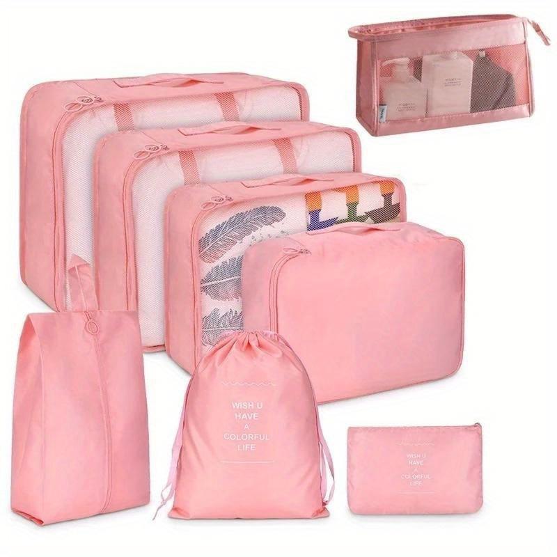 8pcs/set Travel Storage Set, Travel Storage Bag, Travel Clothing Classification Storage Bag