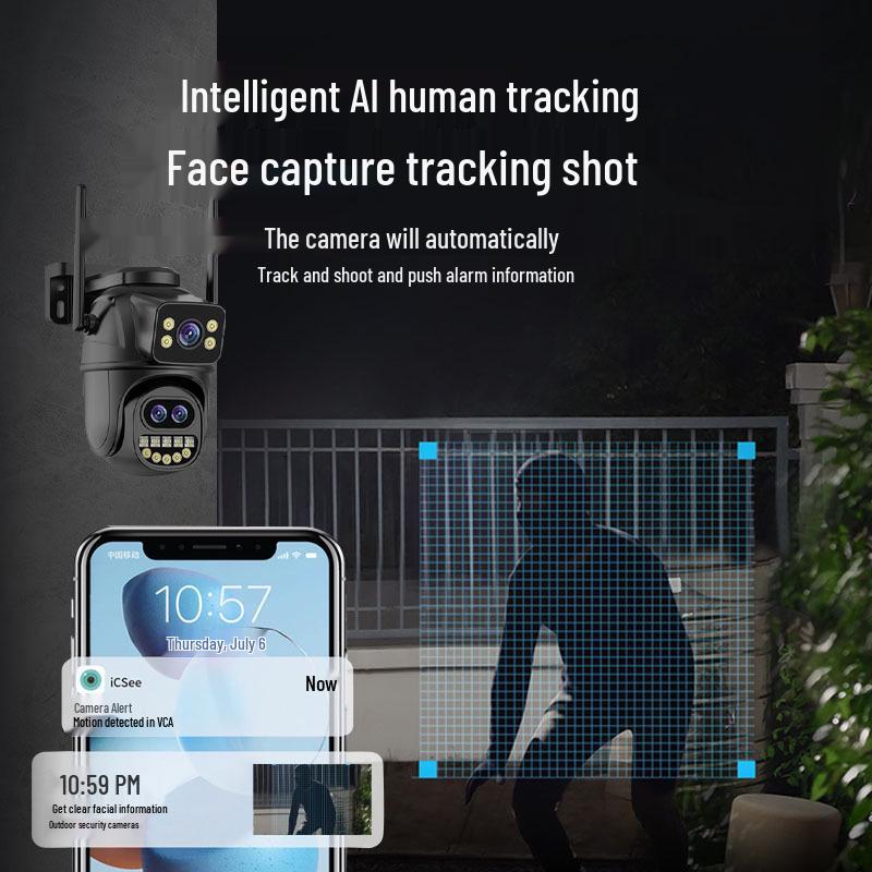 360° HD Dual-Screen Outdoor Panoramic Camera with Mobile Remote