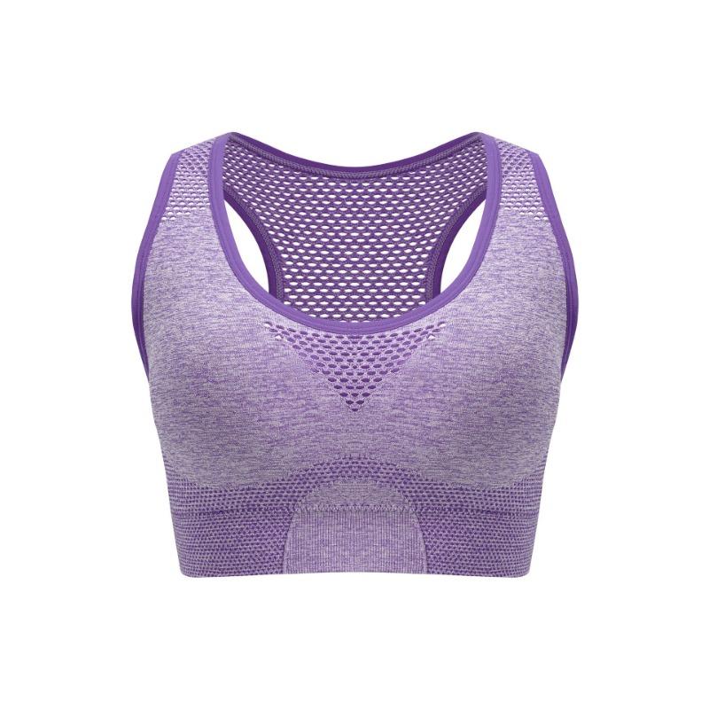 Plus Size Breathable Wireless Seamless Hollow Out Vest Style Sports Yoga Bra