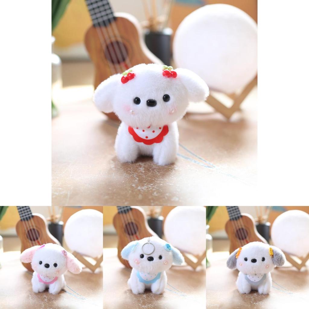 Plush Dog Keychain Backpack Charm With Scarf Soft Stuffed Toy Gift For Kids Teens