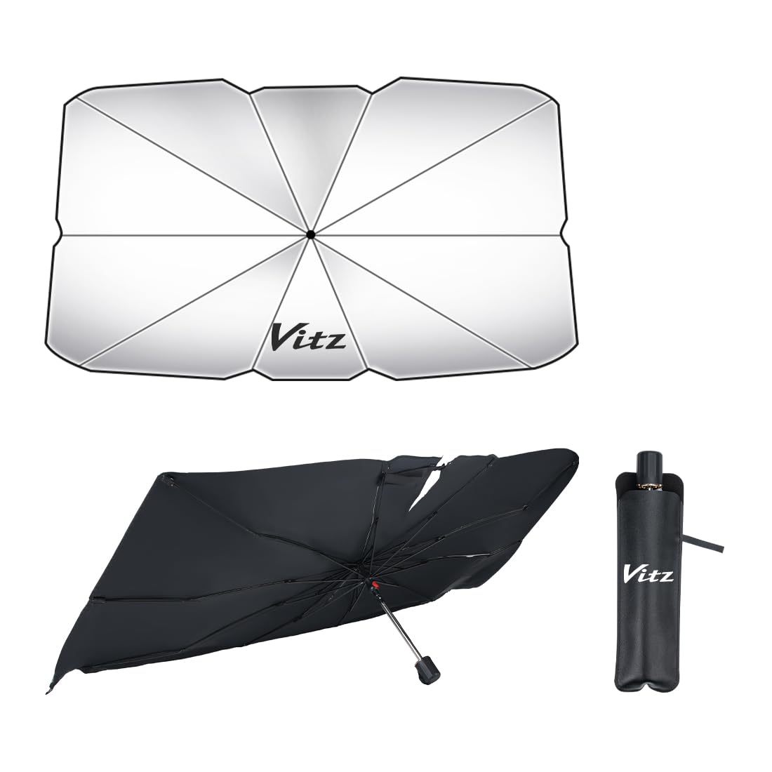 

Vitz Dedicated Car Sun Shade Umbrella, Compatible with Cars, For Freely Bending Handles, For Vitz exclusive серебряный
