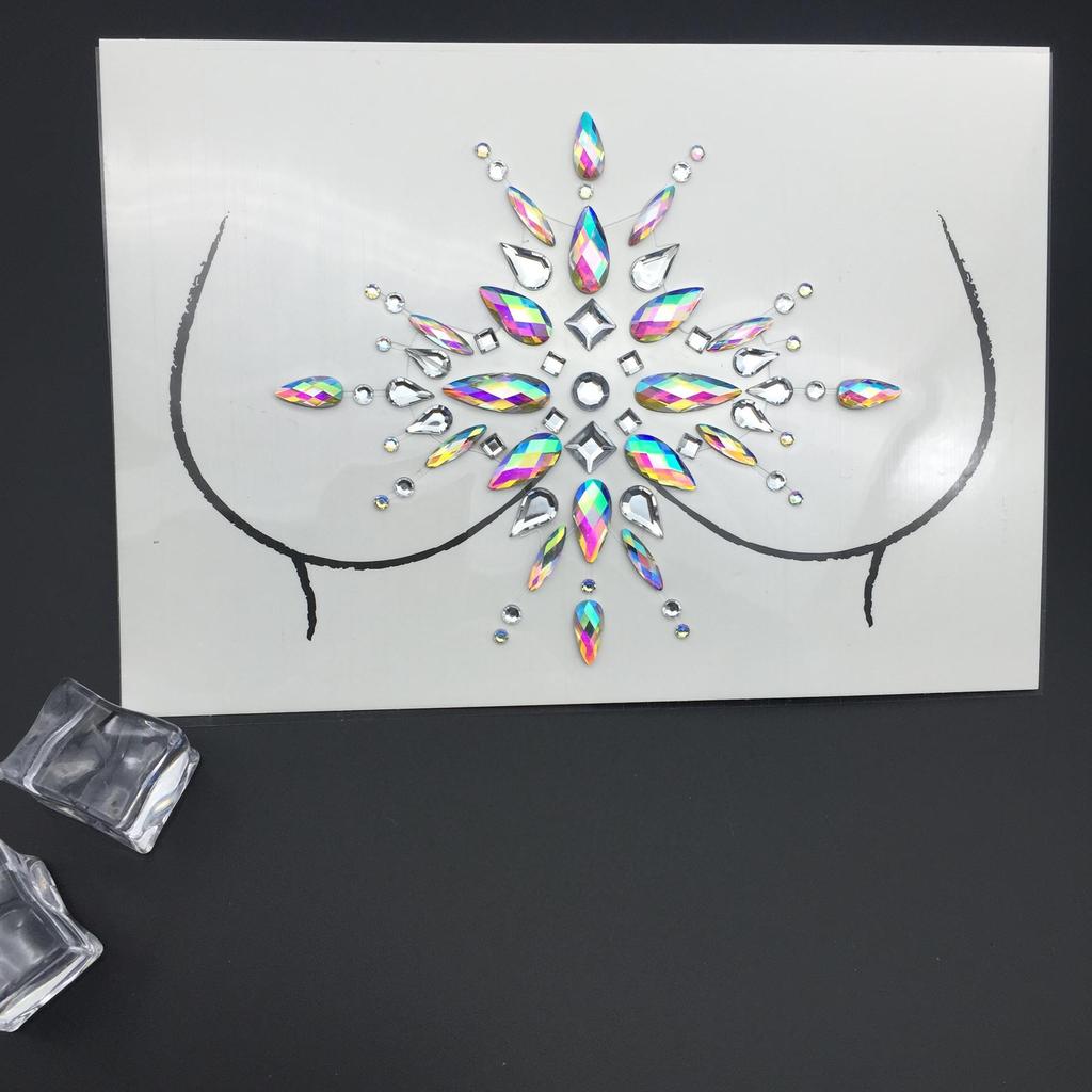 High-Quality Rhinestone Tattoo Stickers for Face and Nipple 