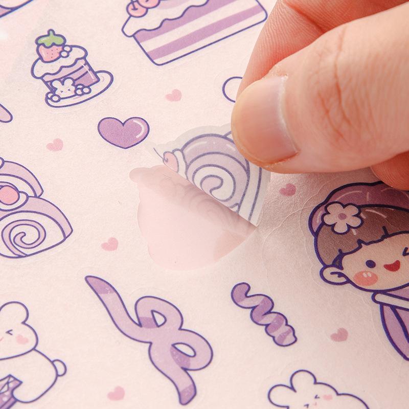 4 Sheets/Set Washi Paper Sticker Kawaii Scrapbooking Daily Material Planner Stickers for Student Kids DIY Decoration