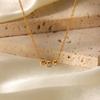 Geometric Zirconia Inlaid Titanium Steel Pendant Necklace For Women Minimalist Collarbone Chain