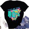 LINZEOO Damen 80er Jahre Hemden Take Me Back to The 80s T-Shirt Retro Party Musik Tee Top(2)