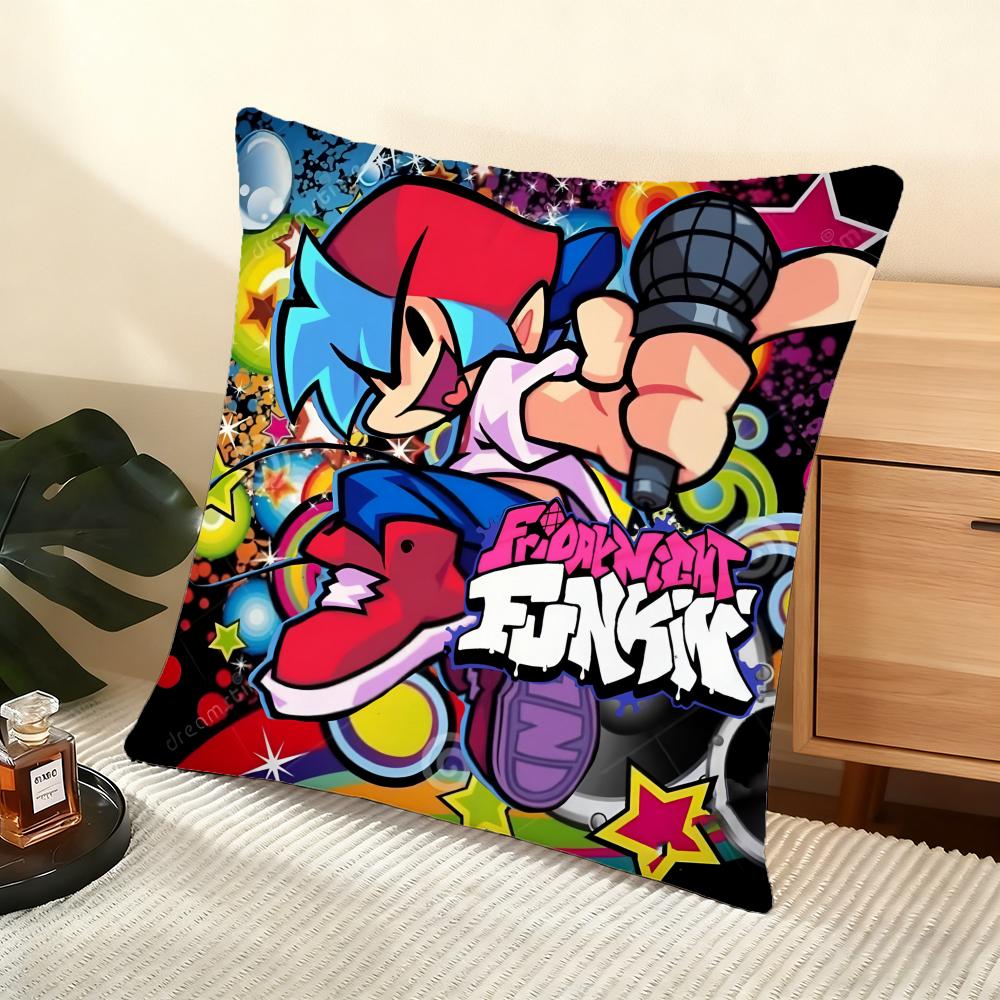 Friday Night F-Funkin Cushion Cover Soft Short Plush Pillow Cover Smooth Cozy Texture Aesthetic Cushion Case Home Decor