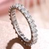 Huitan Versatile Thin Women Ring Full Sparkling Cubic Zirconia Trendy Charming Wedding Party Lady Accessories Zircon for Daily