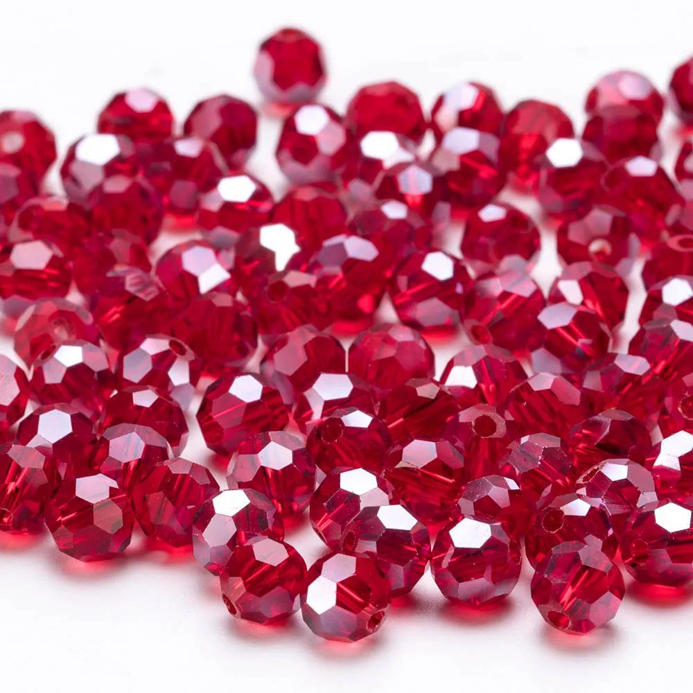 3 4 6 8mm AB color Round Crystal Beads Faceted Transparent Glass Bead Loose Spacer Bead for Jewerly Making DIY Bracelet Necklace