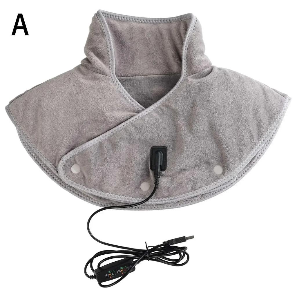 Electric Heating Shoulder Neck Pad Massager Three Gear Hot Compress Cervical Shawl Warmer USB for Shoulder Neck Back Relax Brace