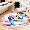 Bluey Printed Round Rug Carpet Chair Rug Area Rug Entryway Doormats,for Office Chair Living Room Bedroom Kitchen Room.