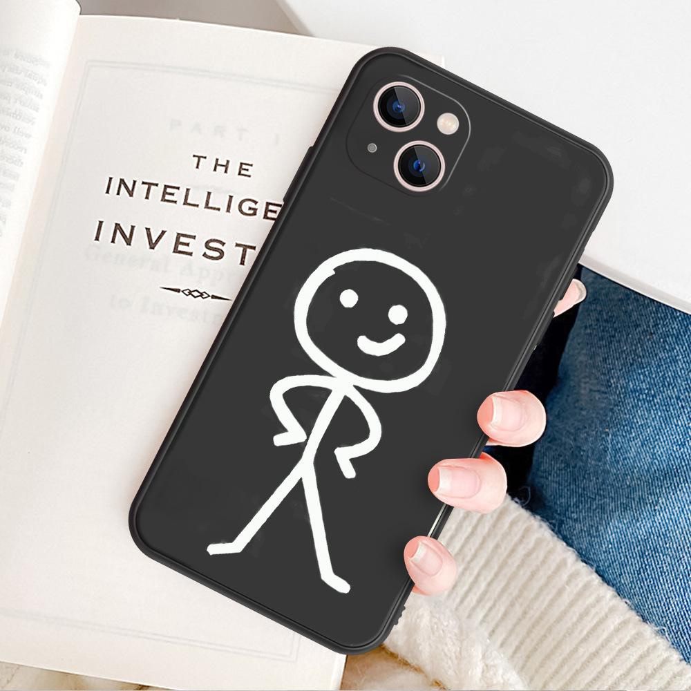 Explosive stickman anti-drop mobile phone case 16promax protective case 14 personality 13 mobile phone case Apple case 17